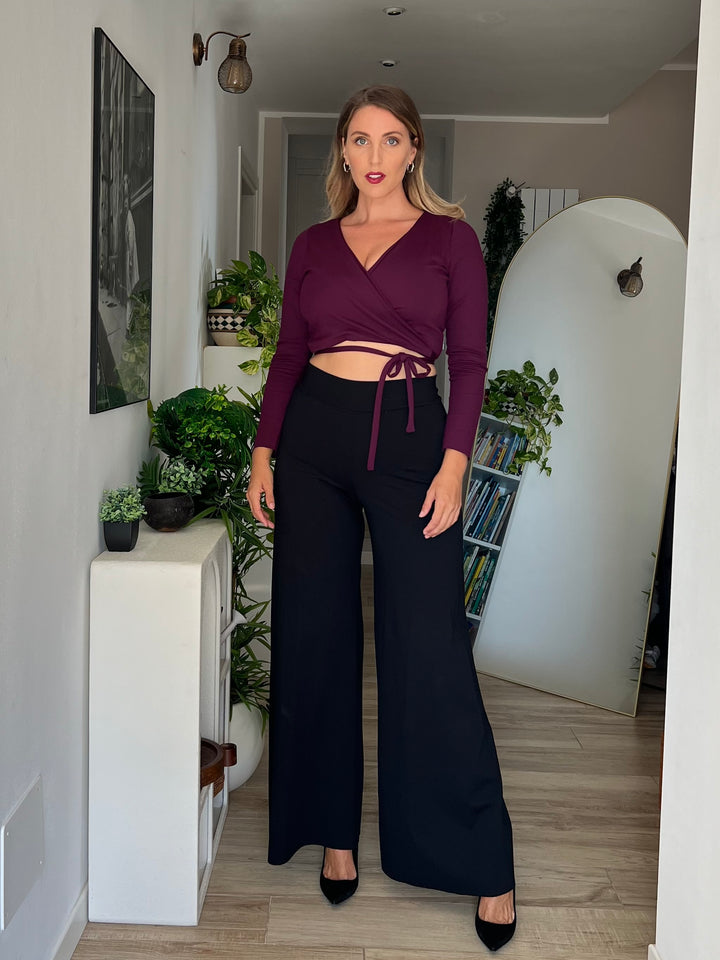 Pantalone PALAZZO Punto Milano - Verde Bosco (PREORDER)