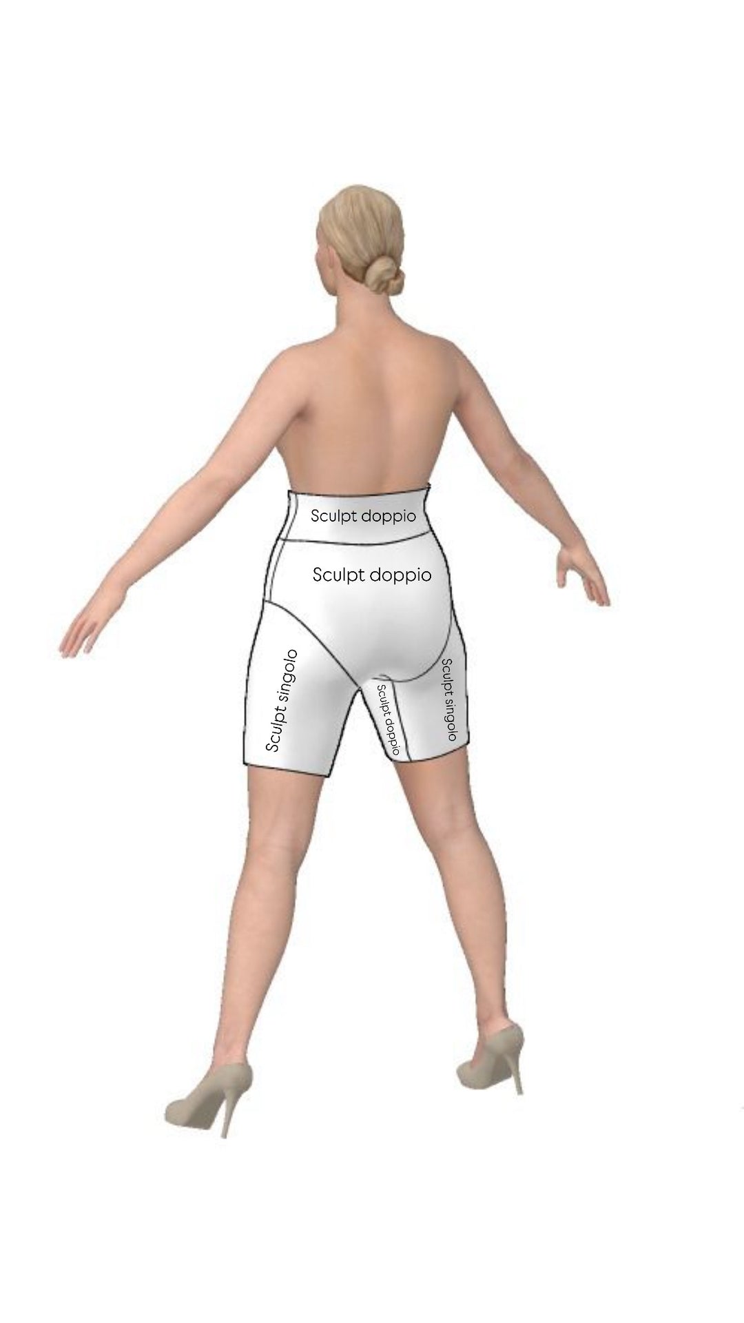 Bikers modellante DOPPIO Sculpt - BEIGE