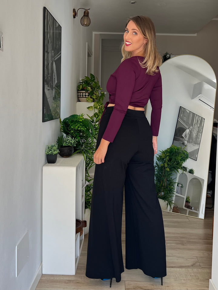 Pantalone PALAZZO Punto Milano - Verde Bosco (PREORDER)