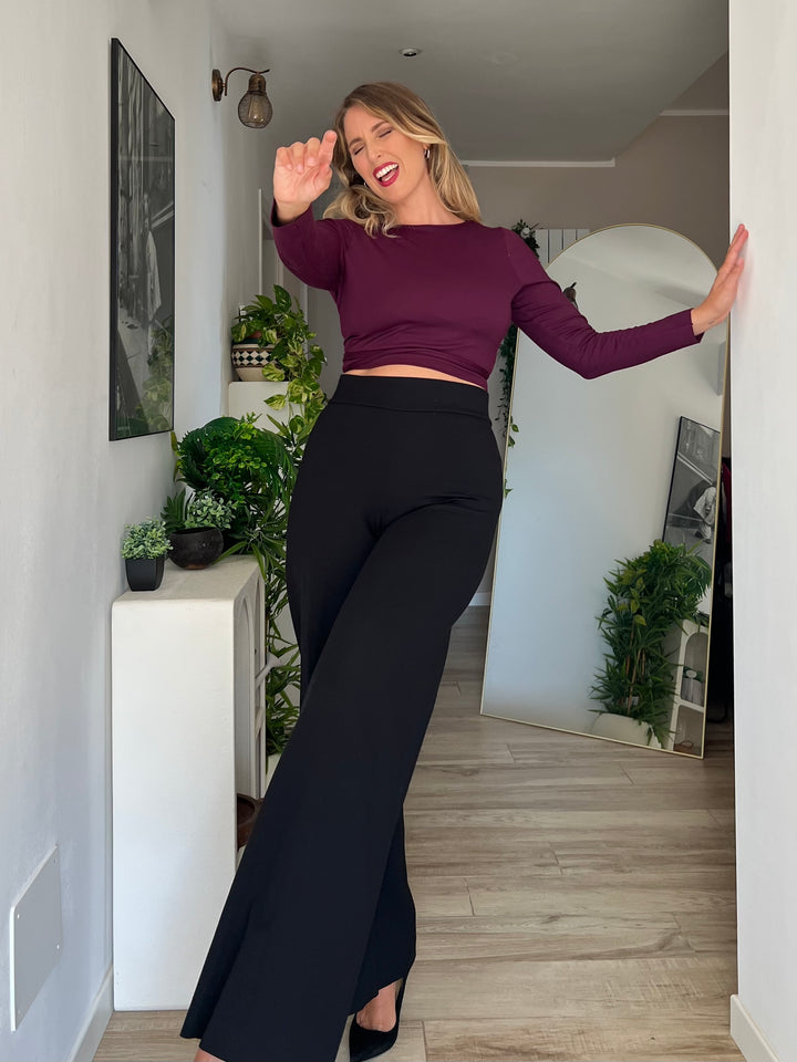 Pantalone PALAZZO Punto Milano - Verde Bosco (PREORDER)