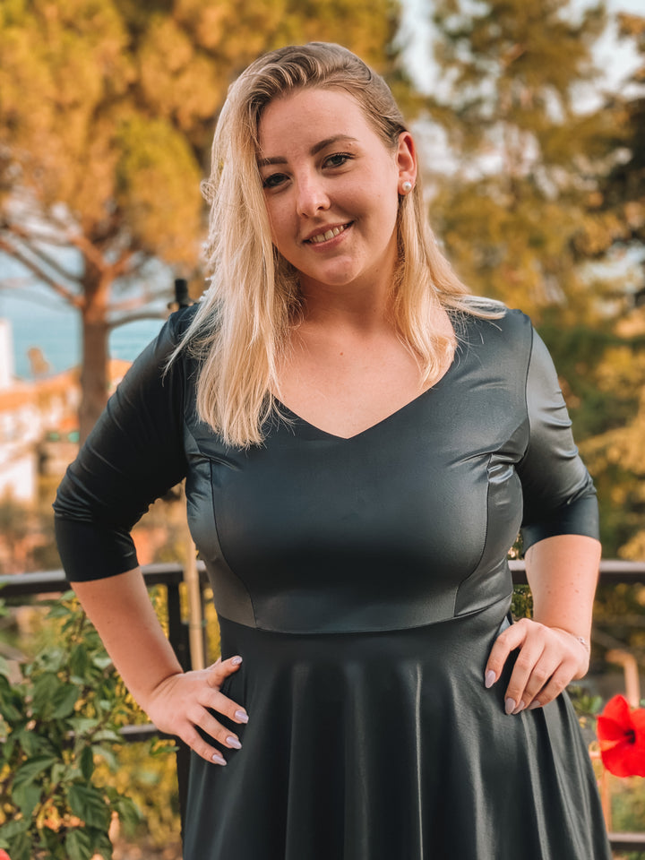 Abito EVA - NERO effetto ecopelle
