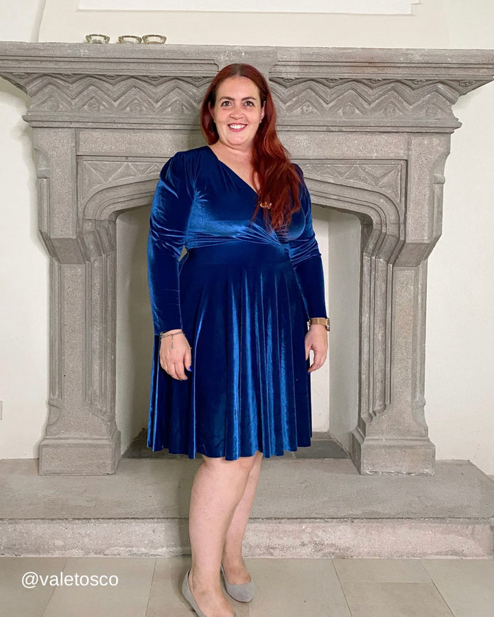 Abito JUNO- Velluto BLU