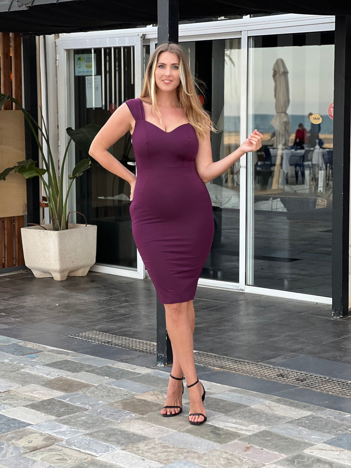 Tubino AUDREY Corsetto Sculpt - Nero/Viola Mulberry
