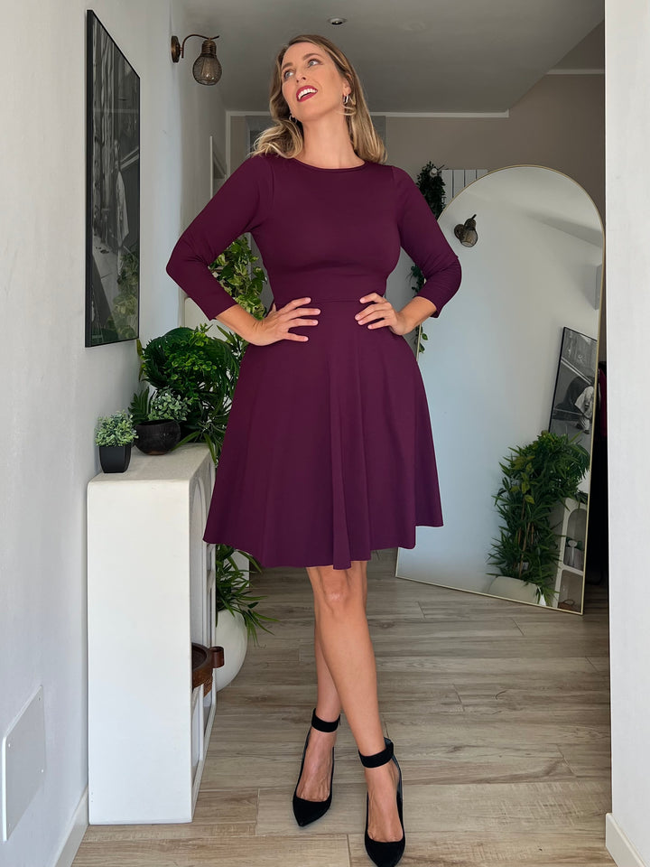 Abito AMELIE Punto Milano - Viola Mulberry