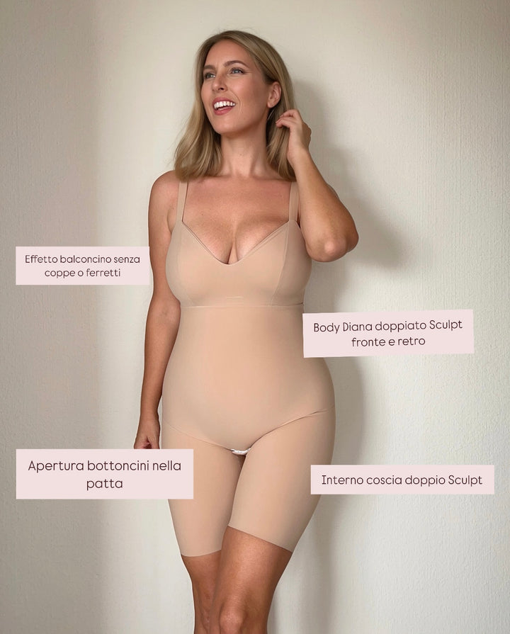 Tutina modellante IRINA - doppio Sculpt Beige