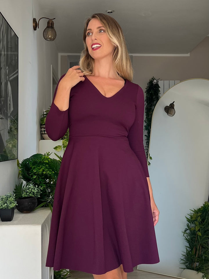Abito AMELIE Punto Milano - Viola Mulberry