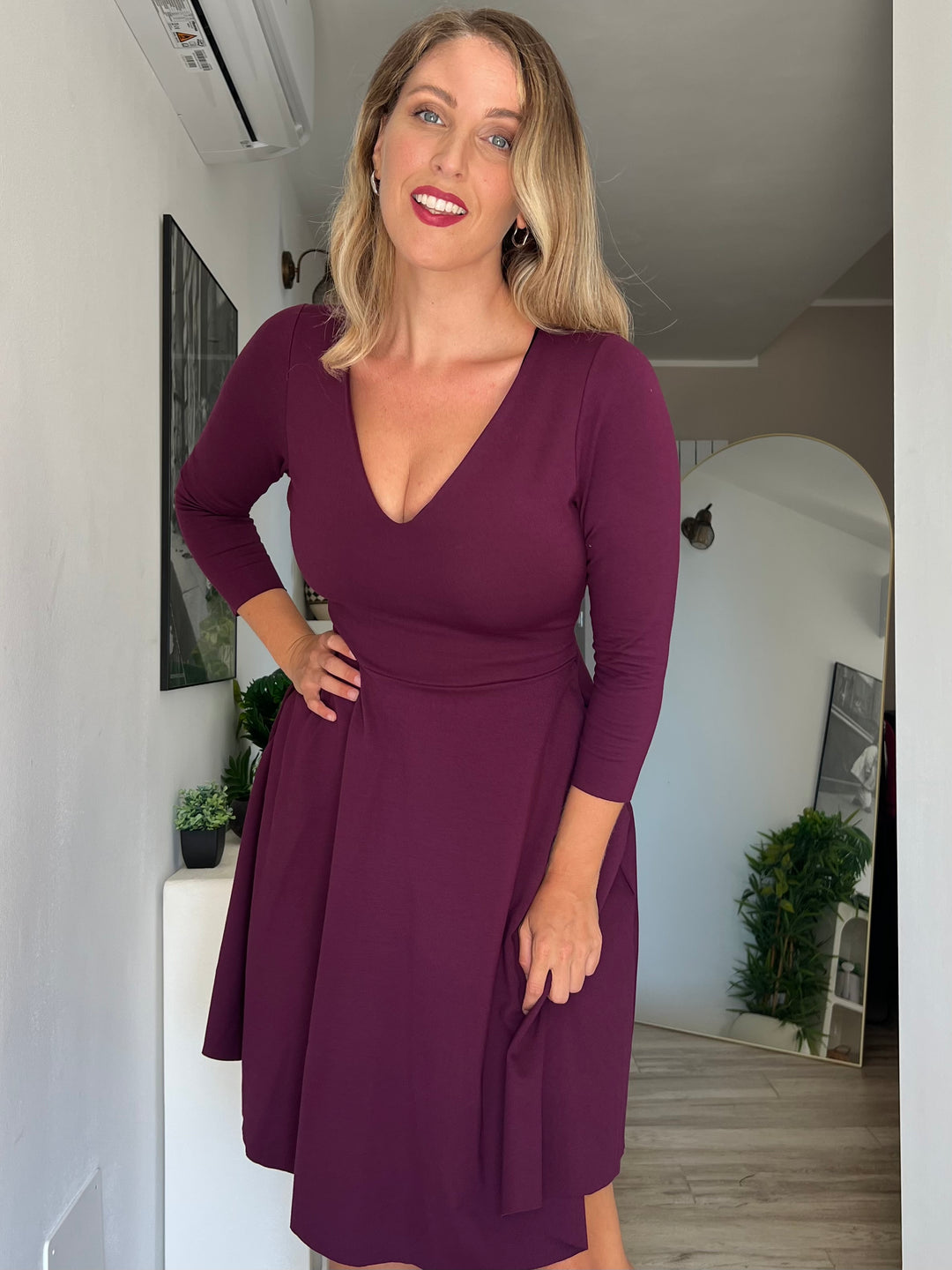 Abito AMELIE Punto Milano - Viola Mulberry
