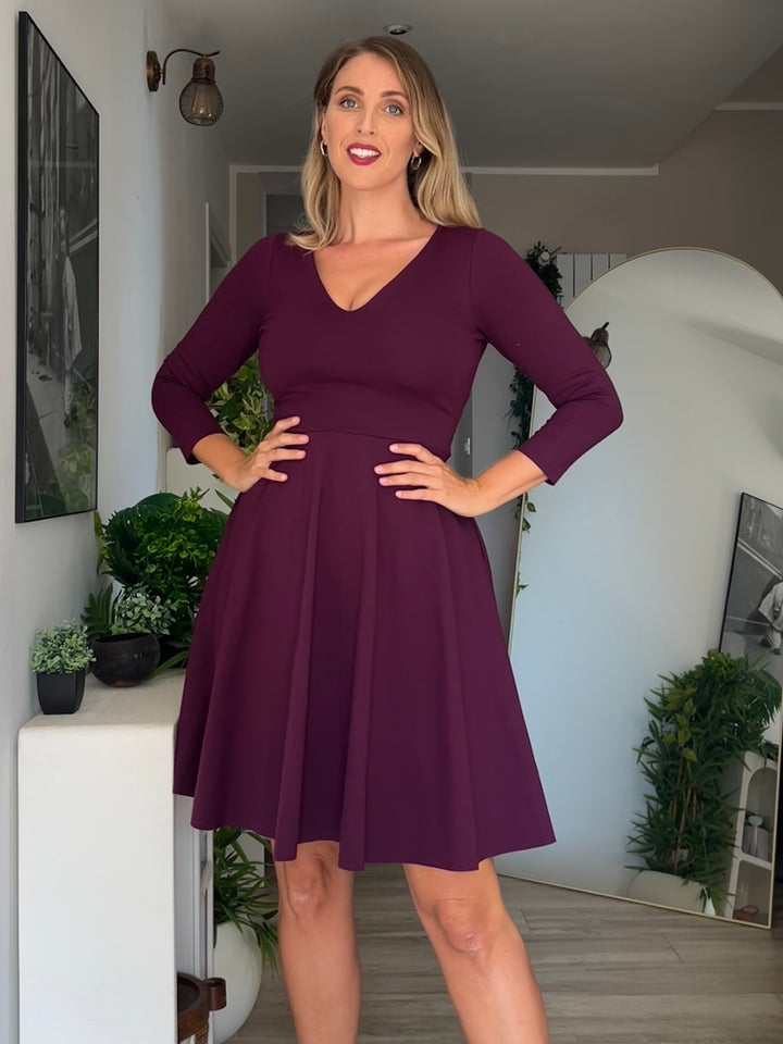 Abito AMELIE Punto Milano - Viola Mulberry