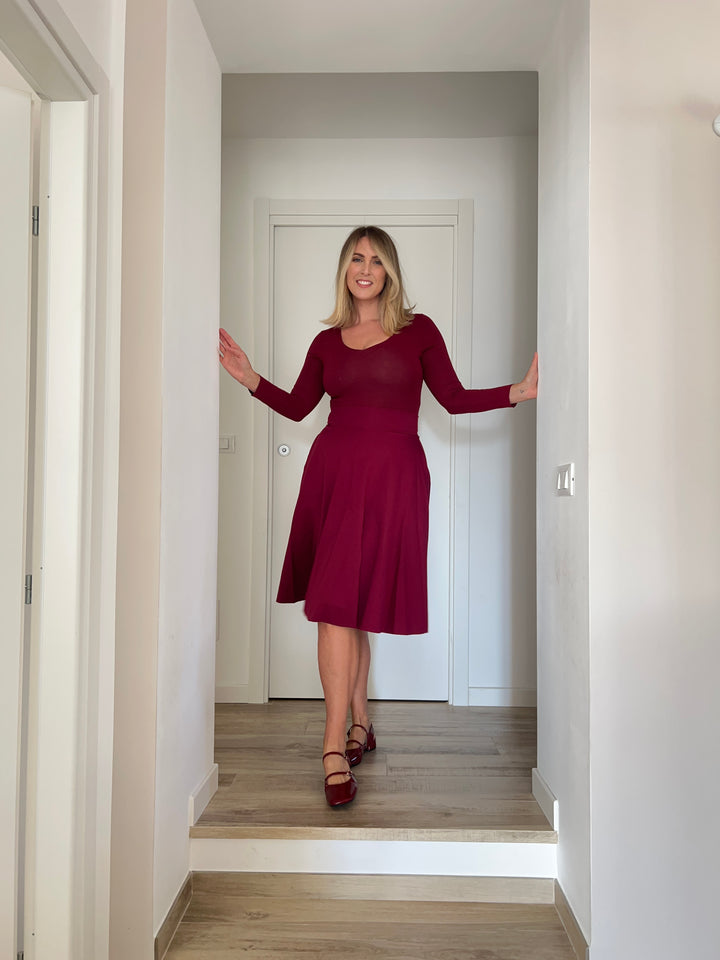 Gonna ROSSELLA Midi - Burgundy