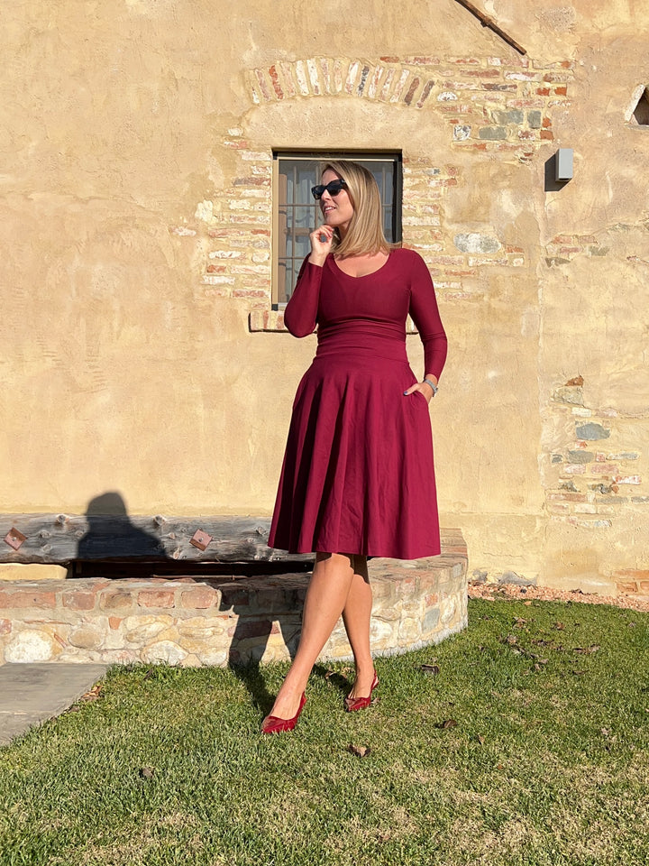 Gonna ROSSELLA Midi - Burgundy