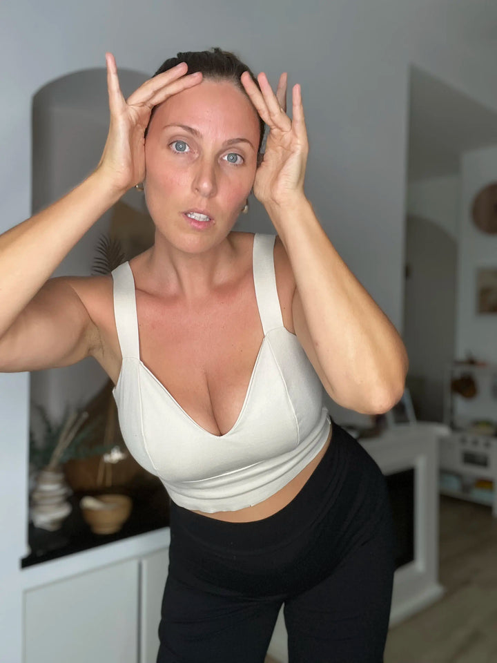 Corpetto DIANA Punto Milano - Stone Beige/Blu Zucchero