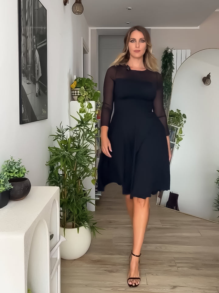 Abito GRACE Corsetto Sculpt Midi  - Nero