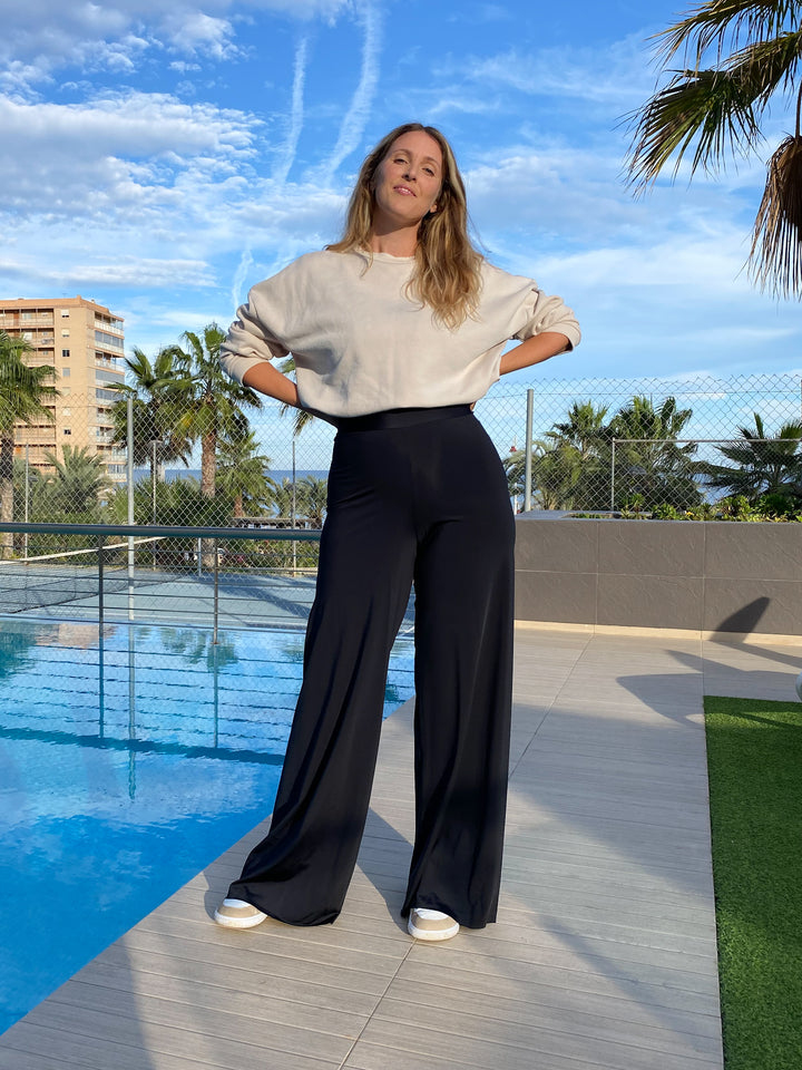 Pantalone PALAZZO Gloss  - Nero