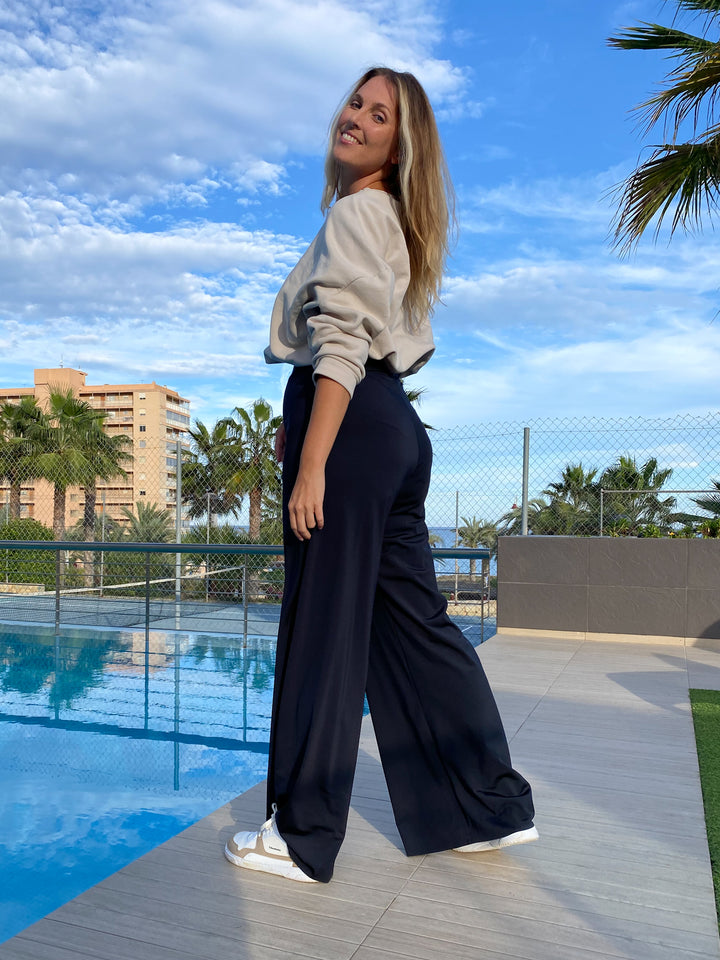 Pantalone PALAZZO Gloss  - Nero