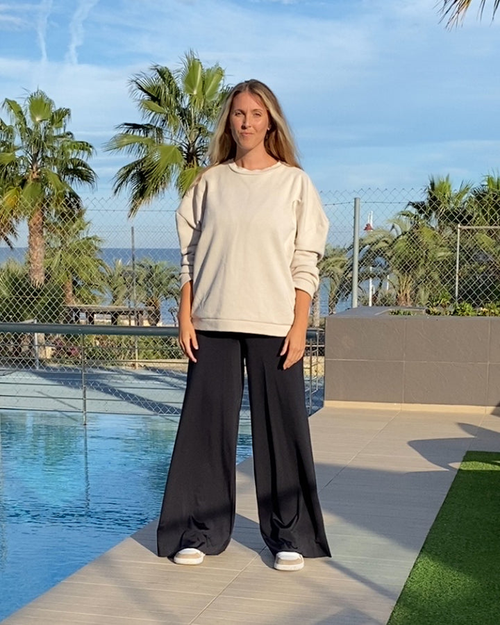 Pantalone PALAZZO Gloss  - Nero