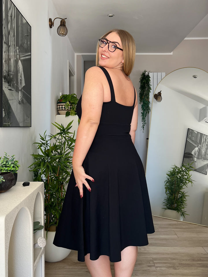Abito DIANA Corsetto - Punto Milano Nero