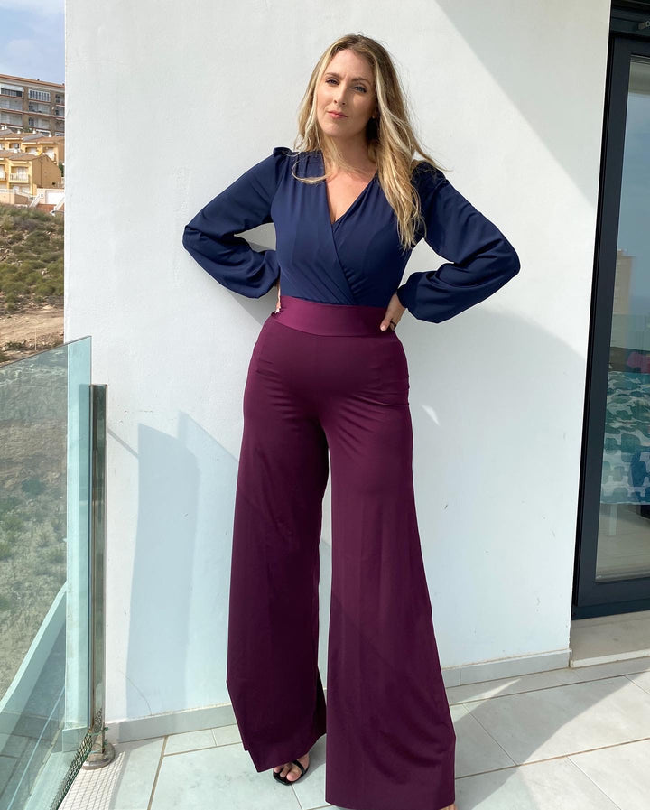 Pantalone PALAZZO Punto Milano - Viola Mulberry