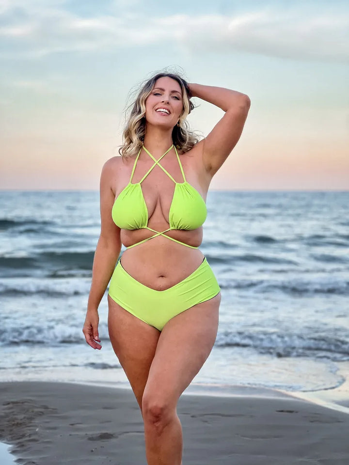 Reggiseno Triangolo “COME TU MI VUOI” - Black Mojito LIME 🍋‍🟩