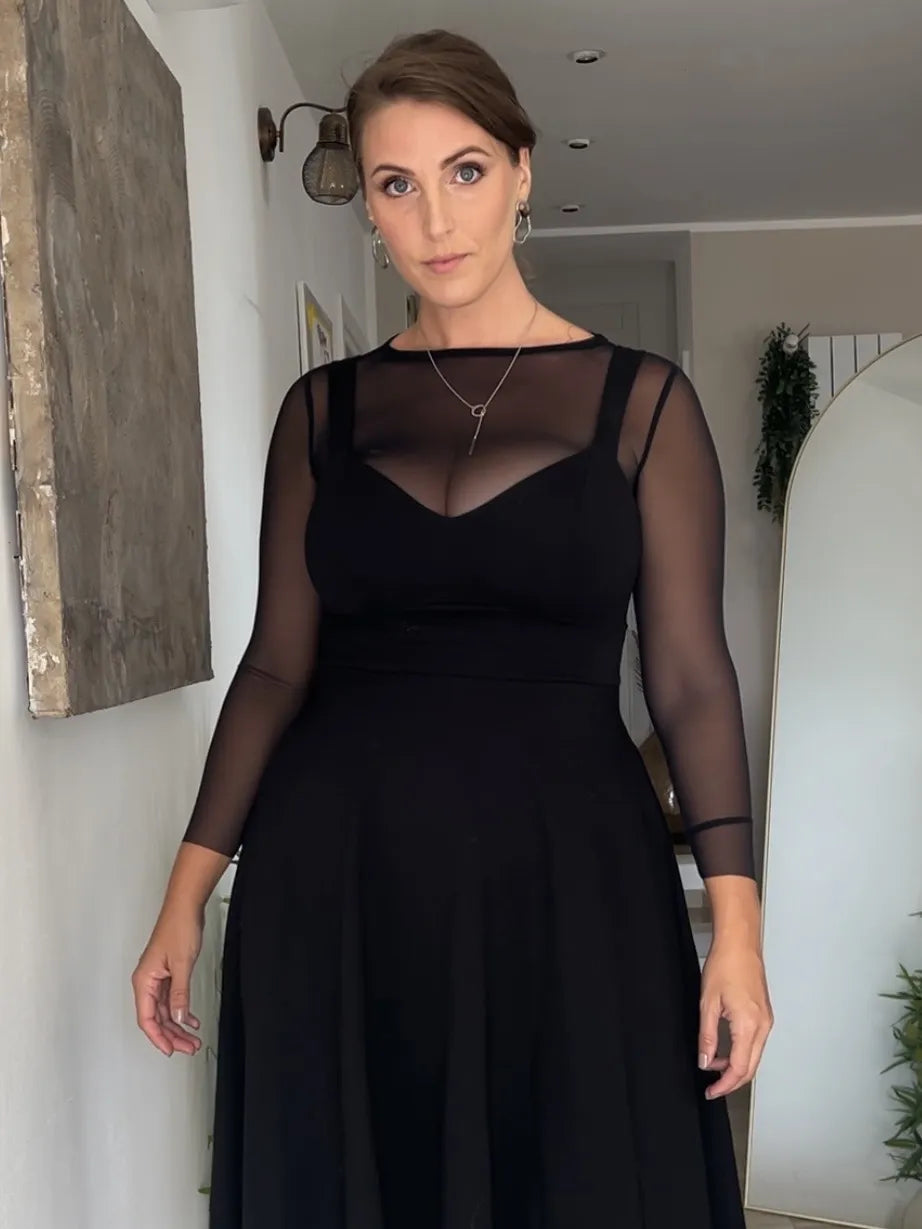 Abito GRACE Corsetto Sculpt Midi  - Nero