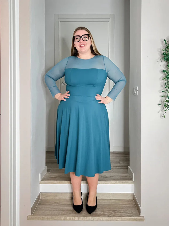 Abito GRACE Corsetto Sculpt Midi - Petrolio