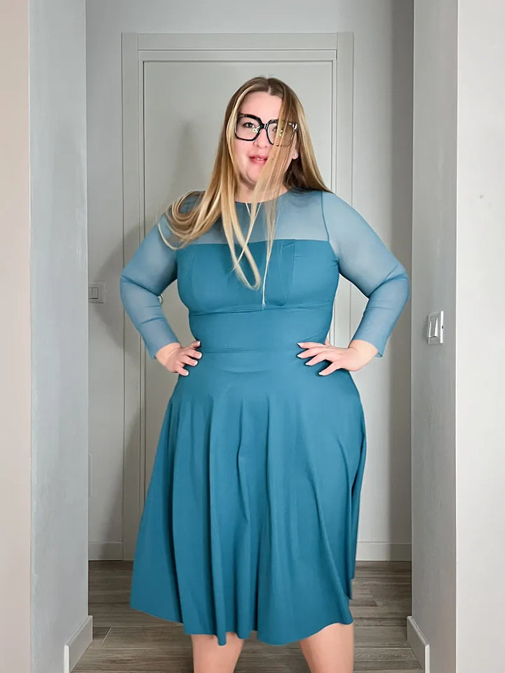 Abito GRACE Corsetto Sculpt Midi - Petrolio