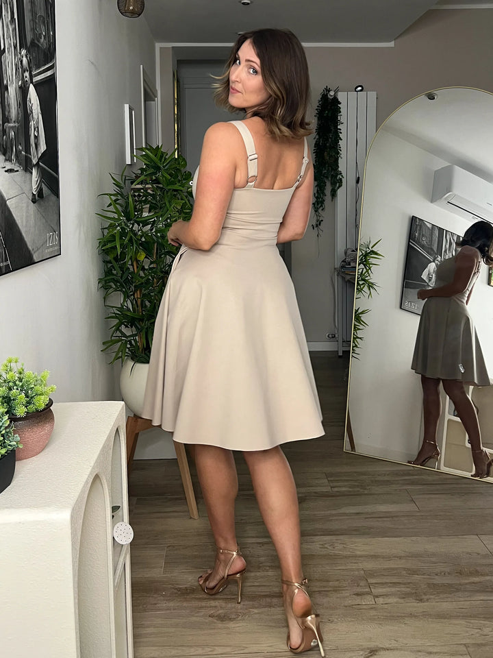 Abito DIANA con spallina regolabile - Punto Milano - STONE BEIGE