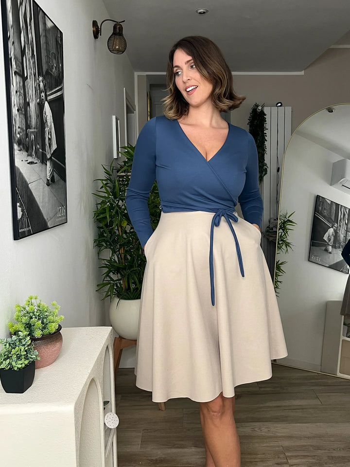 Abito DIANA con spallina regolabile - Punto Milano - STONE BEIGE