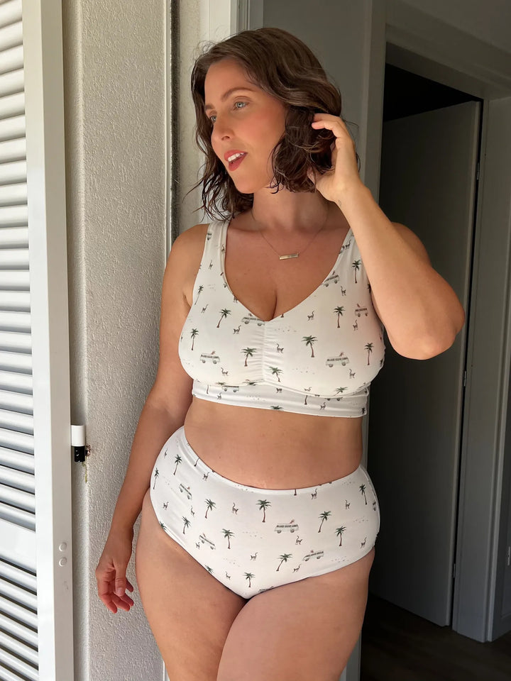 Reggiseno Double Cotone - Stampa palmette