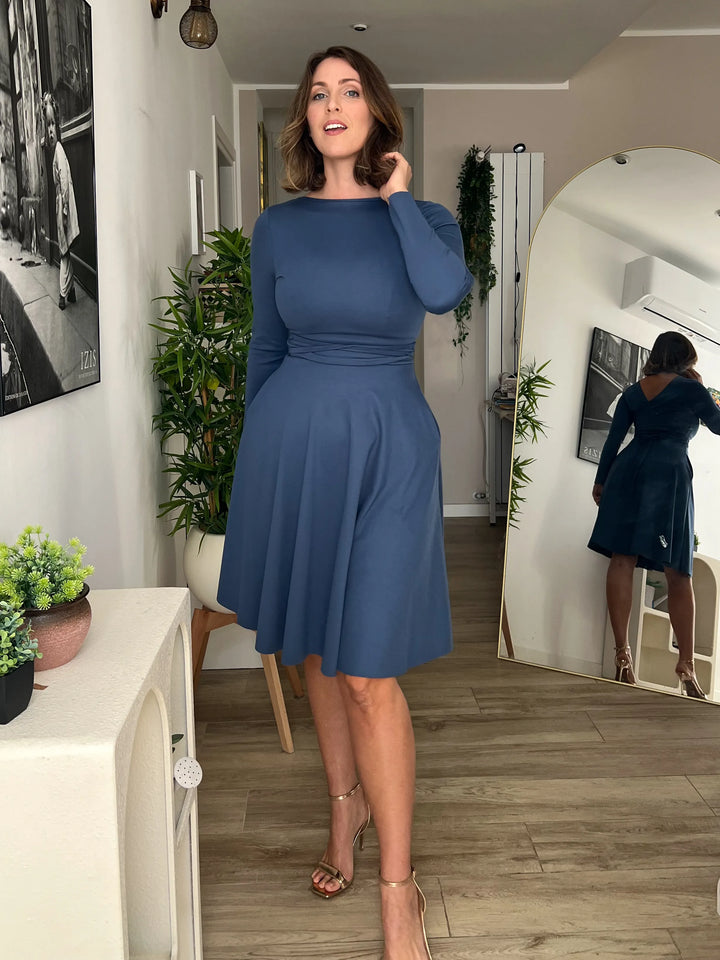 Abito DIANA con spallina regolabile - Punto Milano - BLU ZUCCHERO