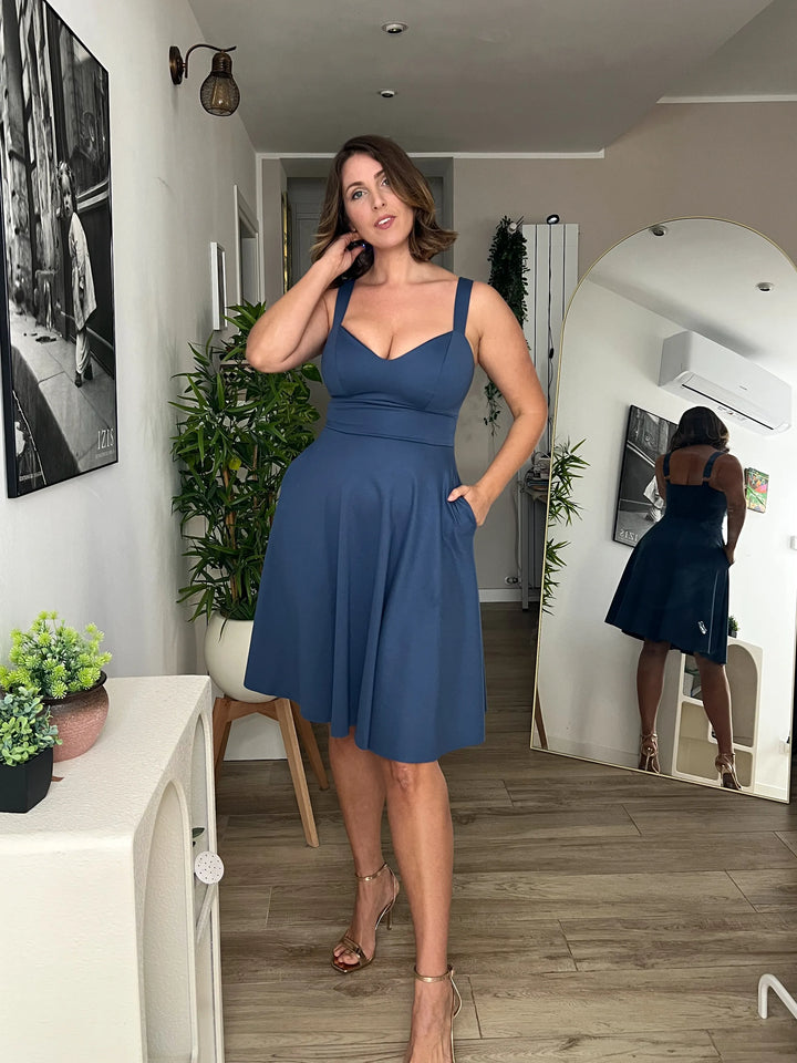 Abito DIANA con spallina regolabile - Punto Milano - BLU ZUCCHERO