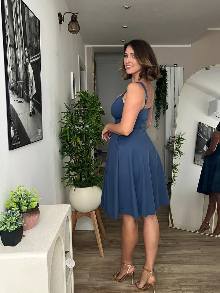 Abito DIANA con spallina regolabile - Punto Milano - BLU ZUCCHERO