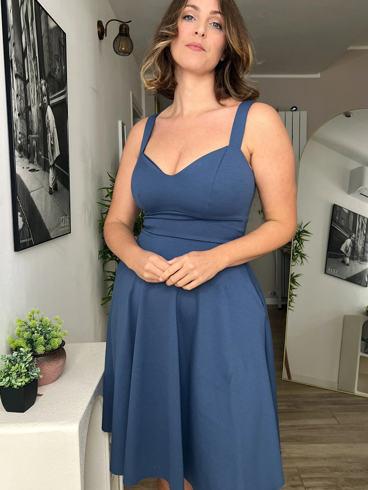 Abito DIANA con spallina regolabile - Punto Milano - BLU ZUCCHERO