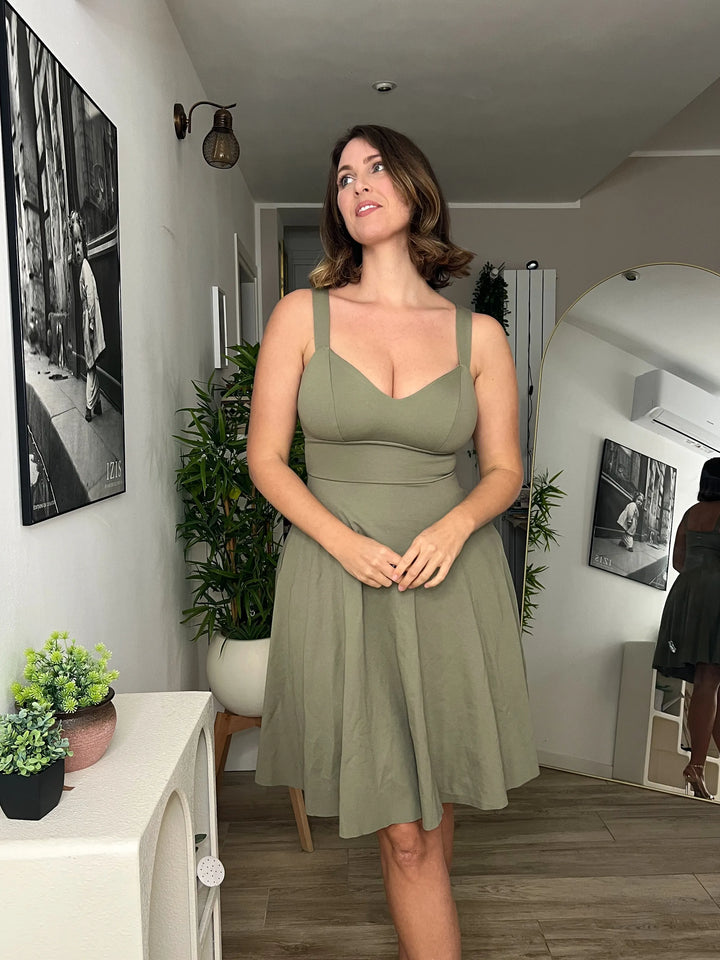 Abito DIANA con spallina regolabile - Punto Milano - VERDE OLIVA CHIARO