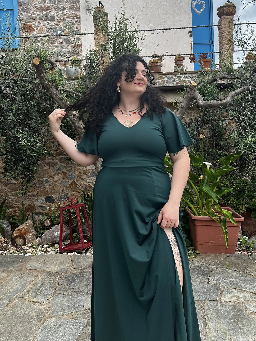 Abito INCANTO lungo - Gloss - Verde Smeraldo