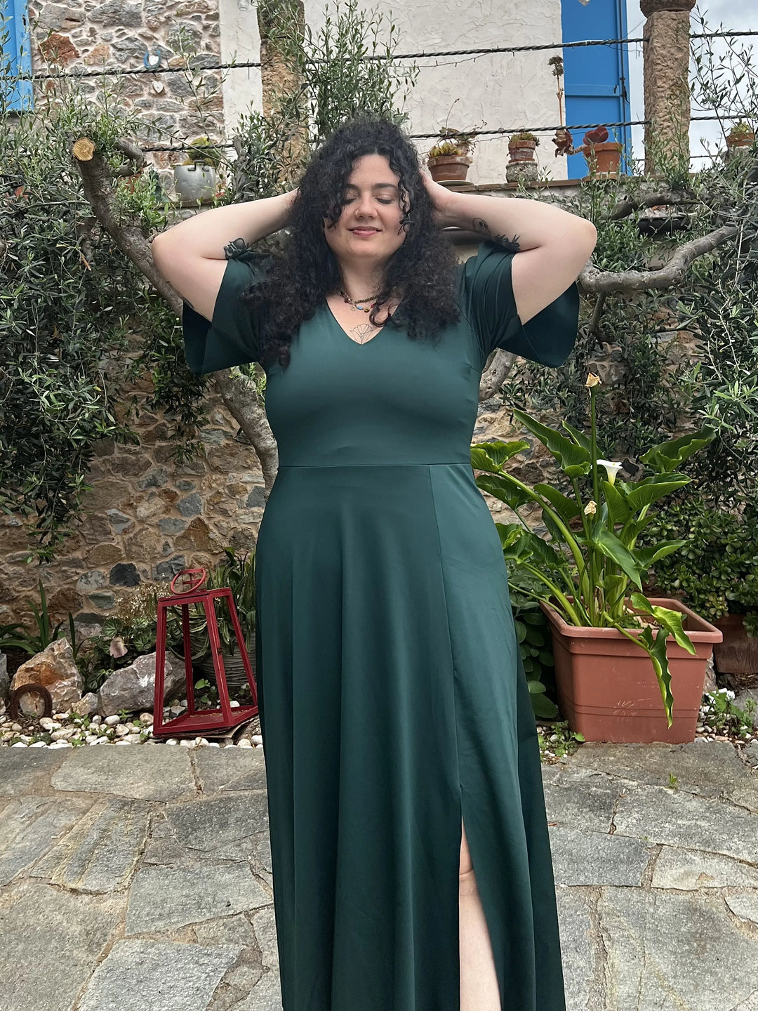 Abito INCANTO lungo - Gloss - Verde Smeraldo