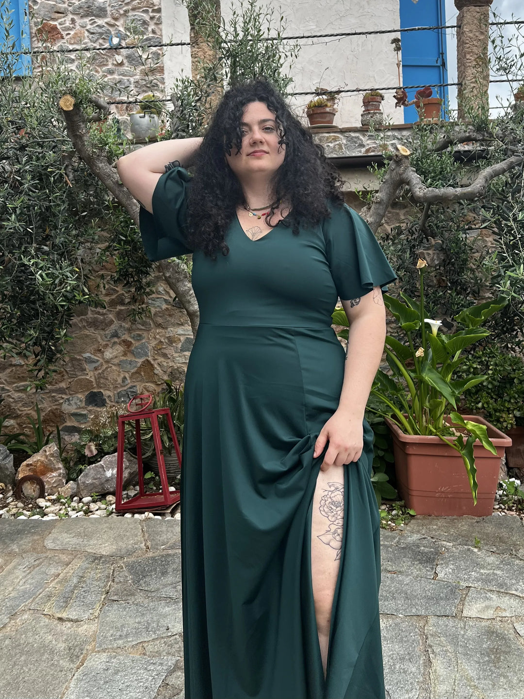 Abito INCANTO lungo - Gloss - Verde Smeraldo