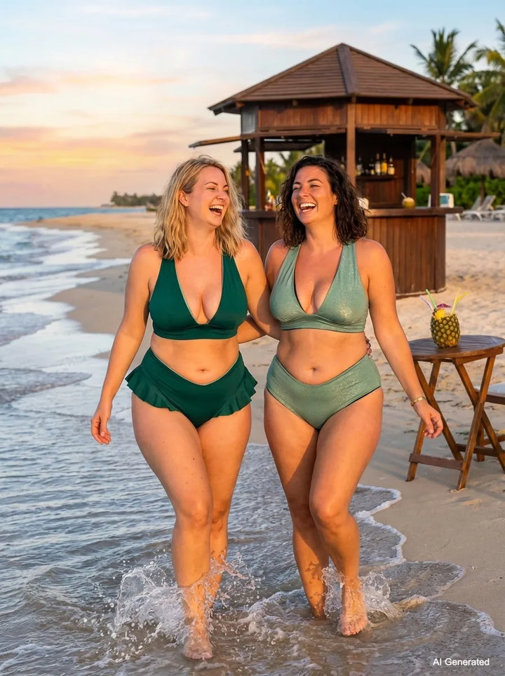 Slip VENUS - Lurex Edition - Green Porcelain / Verde Smeraldo