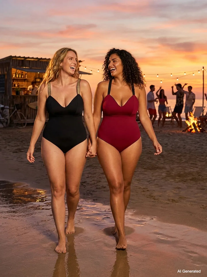 Body DIANA - Sculpt Reversibile NERO/ROSSO PROFONDO