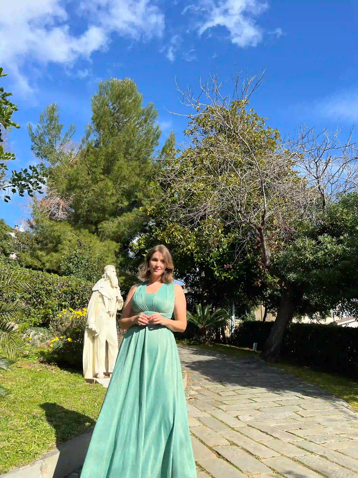 Abito OLIMPIA Multi-way - Lurex editon - Porcelain Green