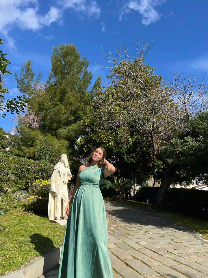 Abito OLIMPIA Multi-way - Lurex editon - Porcelain Green