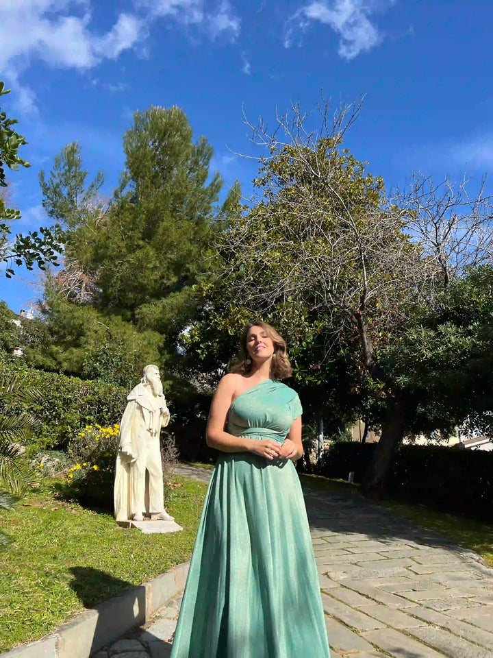 Abito OLIMPIA Multi-way - Lurex editon - Porcelain Green