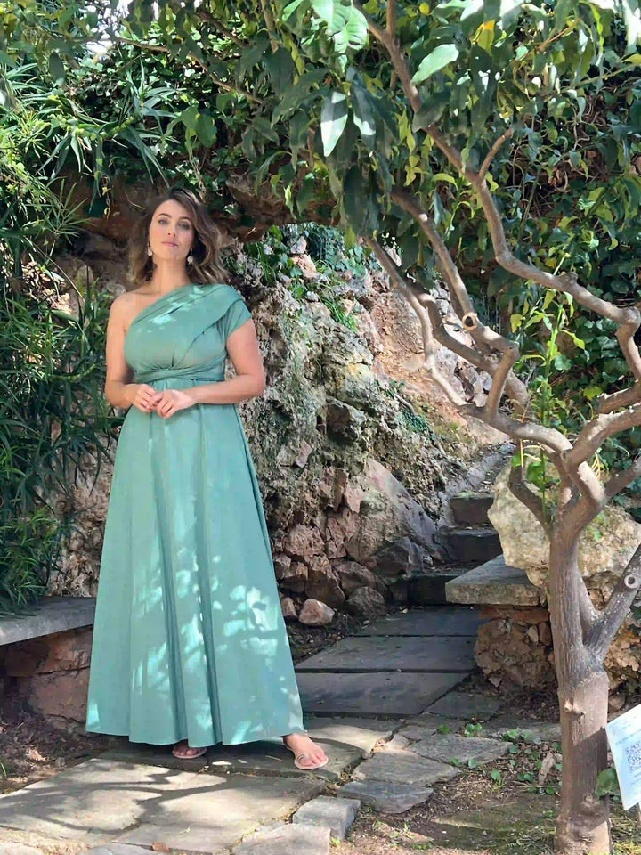 Abito OLIMPIA Multi-way - Lurex editon - Porcelain Green