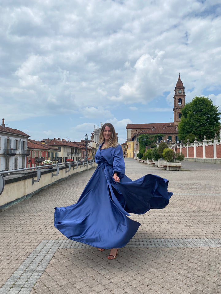 Abito CALLIOPE - Raso Blu Notte