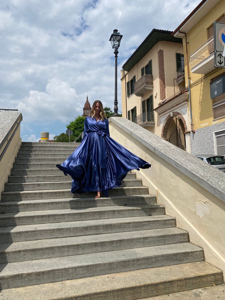 Abito CALLIOPE - Raso Blu Notte