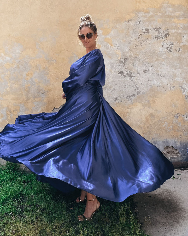 Abito CALLIOPE - Raso Blu Notte