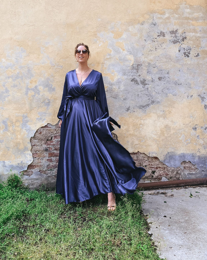 Abito CALLIOPE - Raso Blu Notte