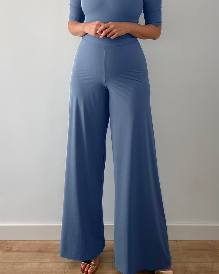 Pantalone PALAZZO - Blu Avio