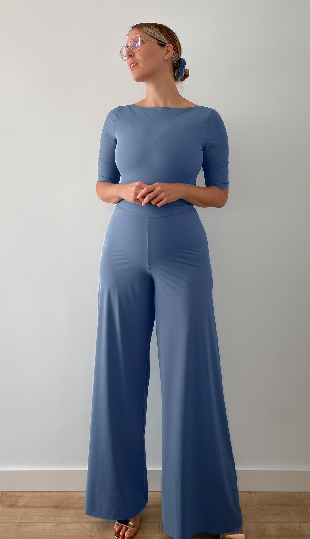 Pantalone PALAZZO - Blu Avio