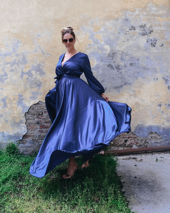 Abito CALLIOPE - Raso Blu Notte